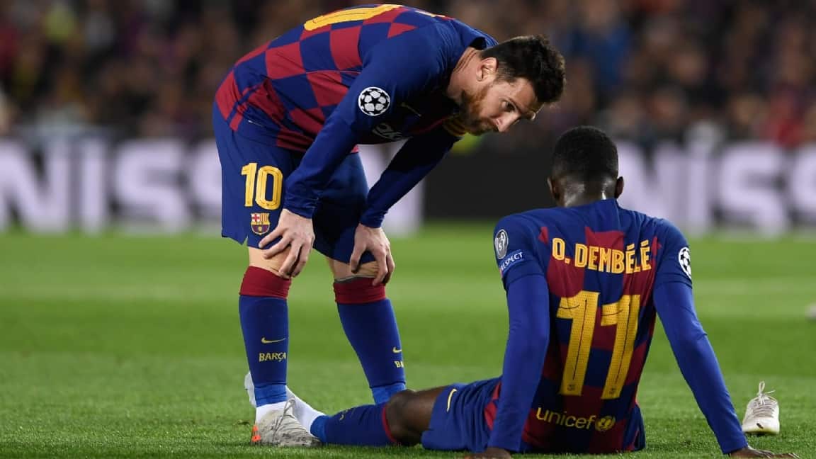Messi Dembele blessure Barcelona
