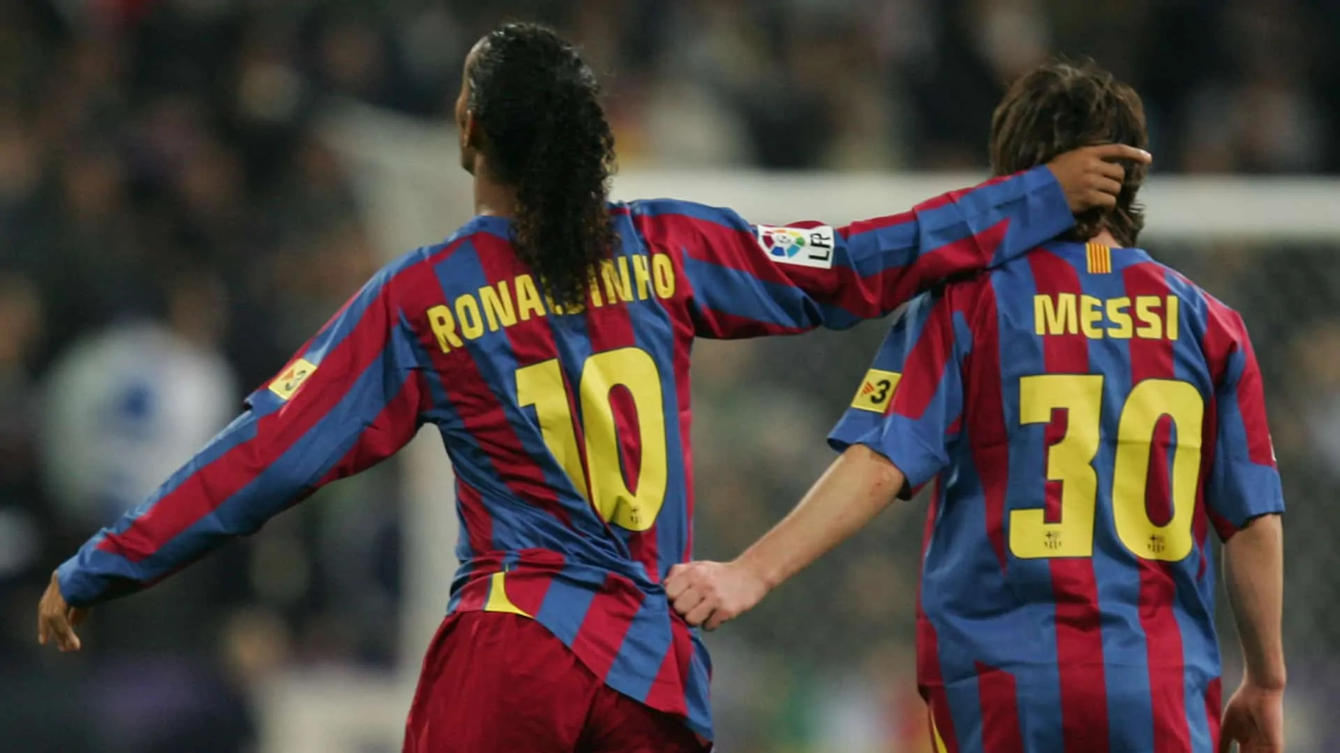 Ronaldinho Messi Barcelona voetbal trucjes
